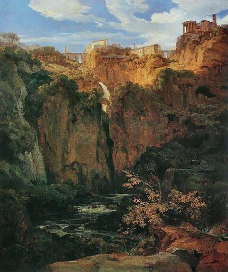 Ernst Fries Tivoli, les cascades et le temple de Vesta China oil painting art